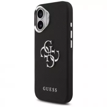 Guess Grained Big 4G Classic Logo Case, skirta iPhone 17, juoda