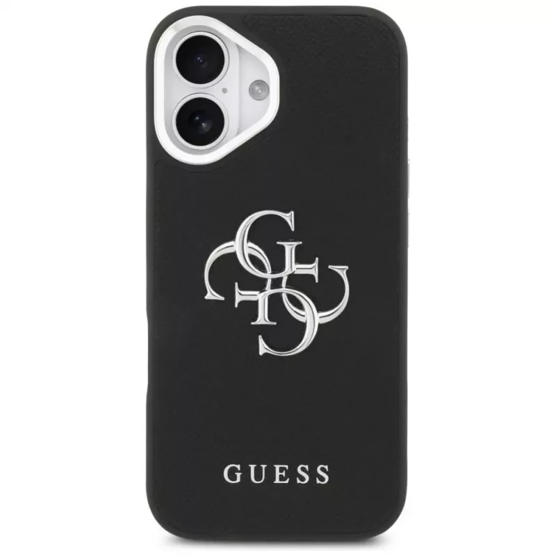 Guess Grained Big 4G Classic Logo Case, skirta iPhone 17, juoda
