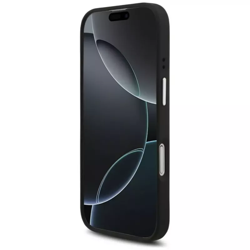 Guess Grained Big 4G Classic Logo Case, skirta iPhone 17, juoda
