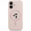 KARL LAGERFELD Silicone Case Karl&Choupette Ring MagSafe, skirtas iPhone 17, rožinė