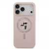 KARL LAGERFELD Silicone Karl & Choupette Ring MagSafe Case for Apple iPhone 17 Pro Max, Pink