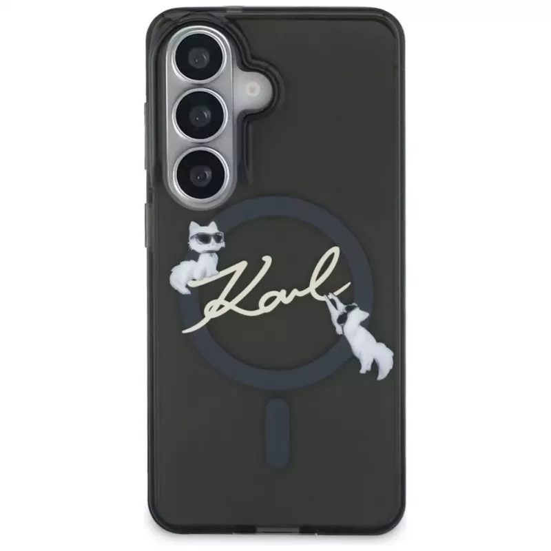 Karl Lagerfeld IML KC Script MagSafe dėklas, skirtas Samsung Galaxy S24 Ultra, juodas