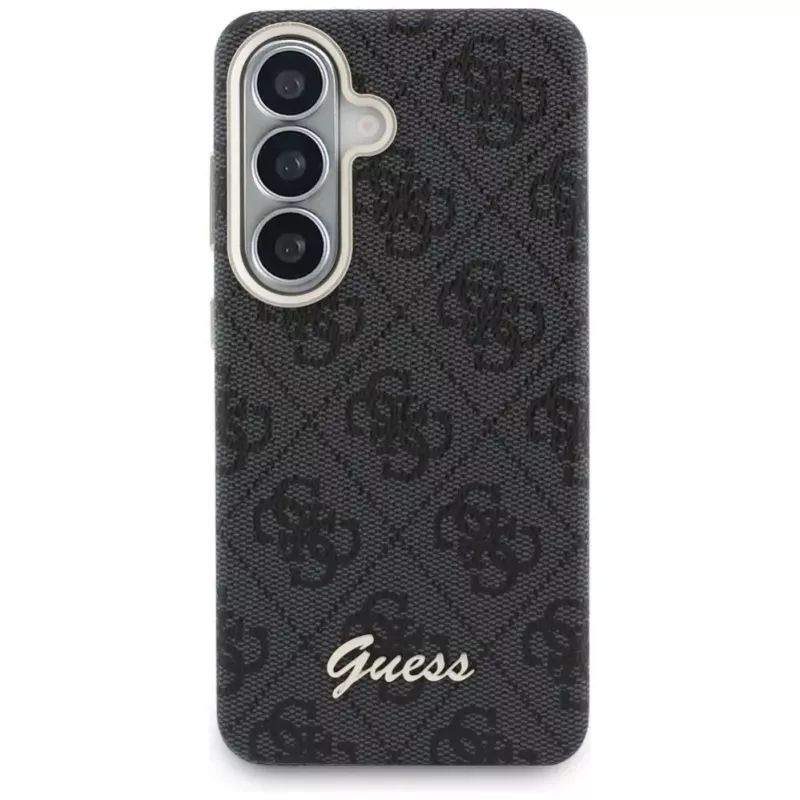 Guess 4G Script MagSafe dėklas, skirtas Samsung Galaxy S26, juodas