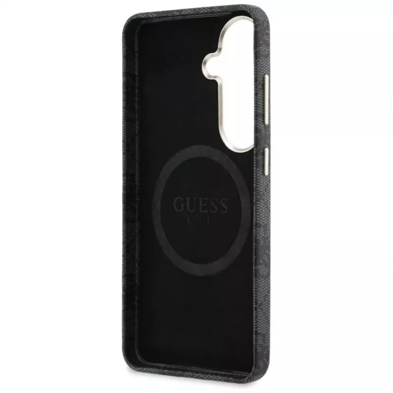 Guess 4G Script MagSafe dėklas, skirtas Samsung Galaxy S26, juodas