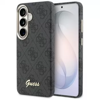 Guess 4G Script MagSafe dėklas, skirtas Samsung Galaxy S26, juodas