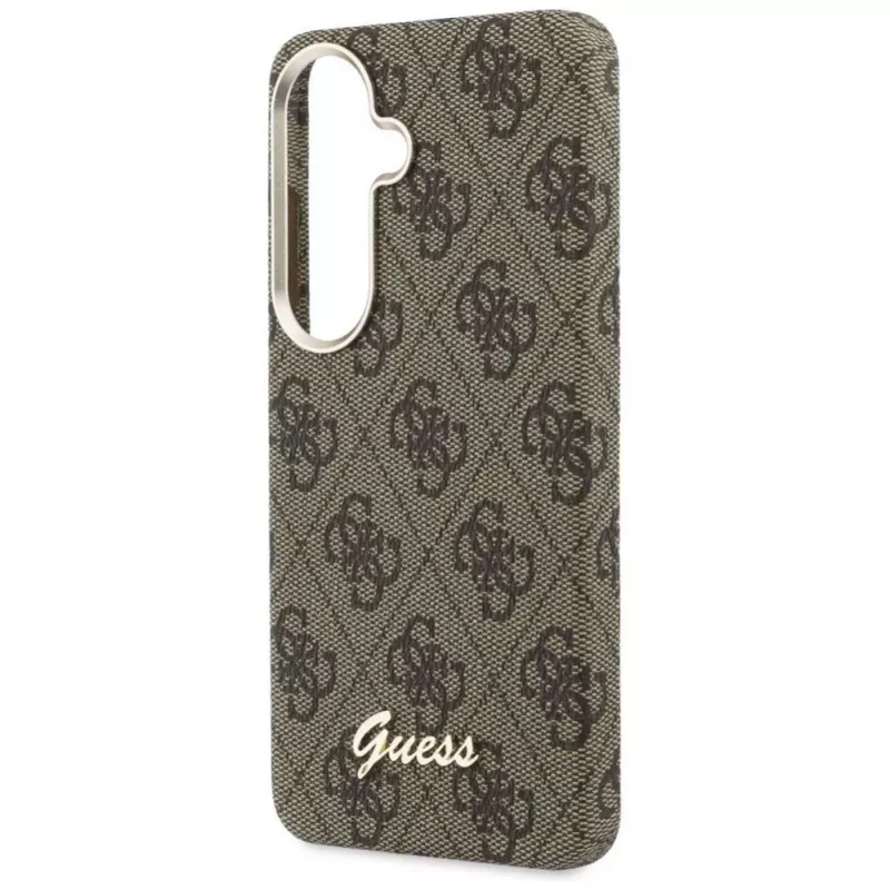Guess 4G Script MagSafe dėklas, skirtas Samsung Galaxy S26 (rudas)