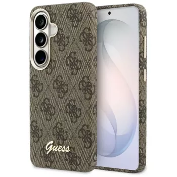 Guess 4G Script MagSafe dėklas, skirtas Samsung Galaxy S26 (rudas)