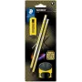 STAEDTLER Noris 181 Pieštukų rinkinys HB su trintuku ir galąstuvu juoda/geltona (2 vnt.)