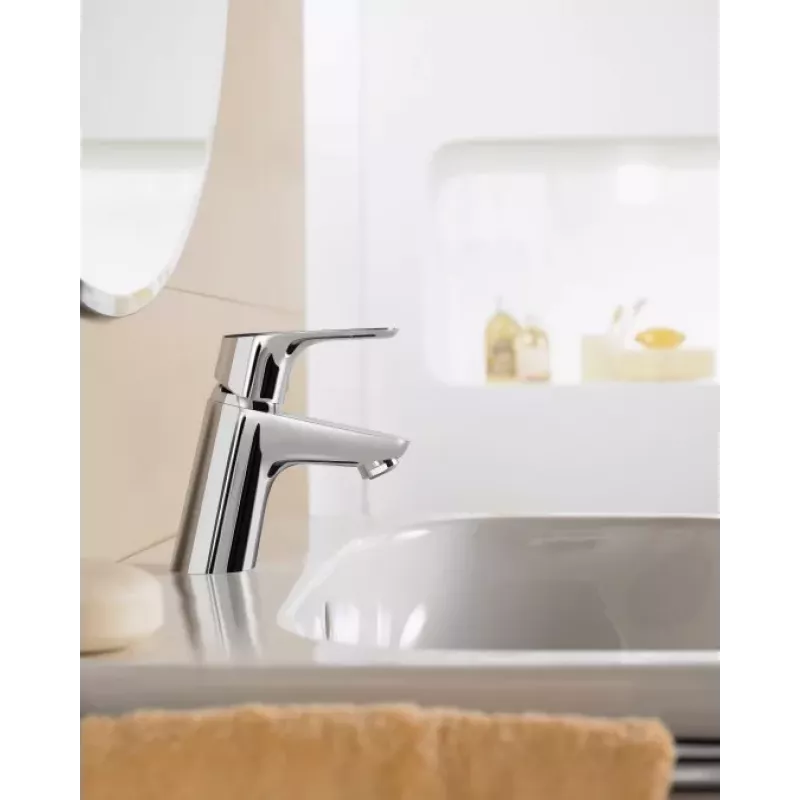 Hansgrohe Focus E2 praustuvo maišytuvas 3173 chromuotas, vienos svirties, montuojamas ant kriauklės su ištraukiamu kamščiu