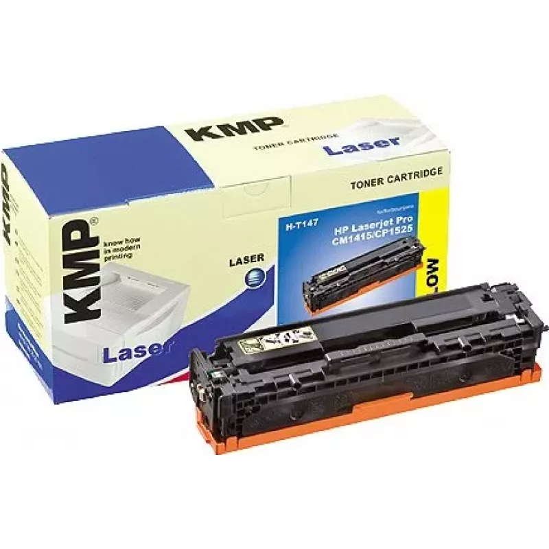 KMP H-T147 Geltona suderinama tonerių kasetė, skirta HP Color LaserJet Pro CP1525n, CP1525nw, LaserJet Pro CM1415fn, CM1415fnw (1227,0009)