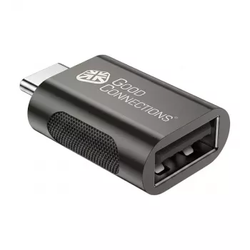 GoodConnections USB 3.2 Gen 1 / USB 3.0 Adapter USB-C Kištukas į USB-A Lizdą, Cinkuoto Metalo Korpusas, Antracitas, 3 vnt. Pakuotė