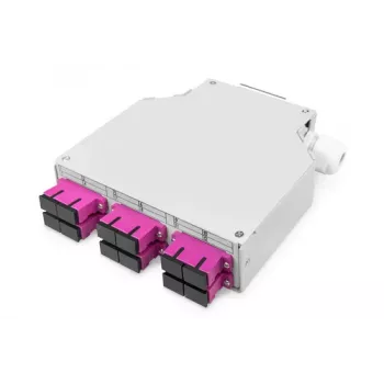 DIGITUS LWL DIN Rail Distribution Box, MM OM4, Pre-assembled, with SC Adapter and Pigtail