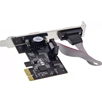 Longshine LCS-6321M PCI Express x1 2 prievadų RS232 nuoseklioji I/O plokštė su žemo profilio laikikliu
