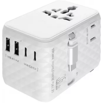 TROIKA World Travel Adapter WORLDWIDE PULL 35 (TRA35/WH)