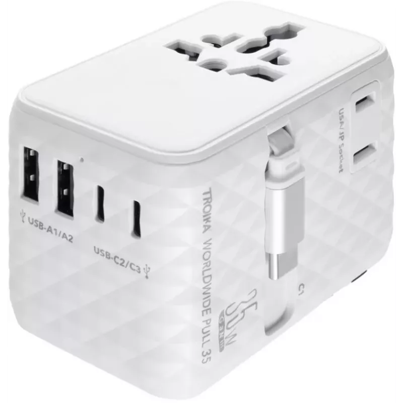TROIKA World Travel Adapter WORLDWIDE PULL 35 (TRA35/WH)