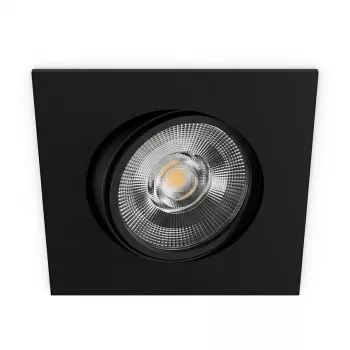 SYNERGY21 LED įleidžiamas lubinis prožektorius Helios juodas - kvadratinis + pasukamas - šilta balta