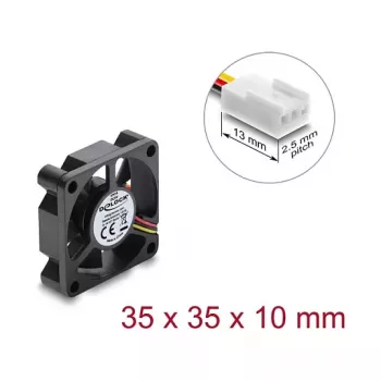 Delock Axial Fan 5 V DC, 35 x 35 x 10 mm Black