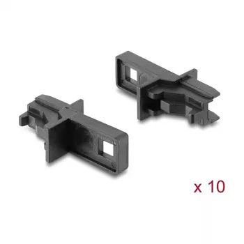 DELOCK Dulkėms atsparus dangtelis E2000 Simplex lizdui, 10 vnt., juodas