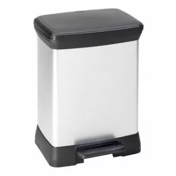 CURVER Deco Bin 30L pedalinis šiukšlių kibiras, metalinis sidabras