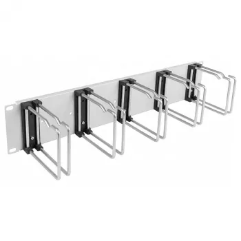 EFB 19 inch 2U kabelių valdymo skydas su 5 metalinėmis dvigubomis kilpomis 110 mm RAL7035 (699983.2)