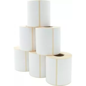ARTDEV Thermal Direct Label Roll 101.6 x 101.6 mm, 110 mm Outer Diameter, 40 mm Core, 480 Labels per Roll, White, Permanent Adhesive