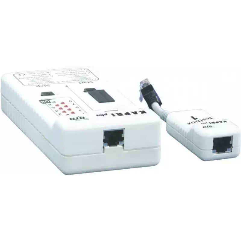 METZ CONNECT KAPRI Plus kabelių ir jungčių testeris su Testbox 1 - tinklo ir ISDN kabelių testeris (130670-E)
