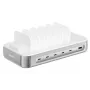 4smarts Team 100W 5xUSB-C įkrovimo stotelė su 6 laidais sidabrinė