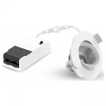 LEUCHTEK GMBH SPR-6W-XWW Įleidžiamas LED prožektorius, IP44, aliuminis, pasukamas, pasirenkama šviesos spalva