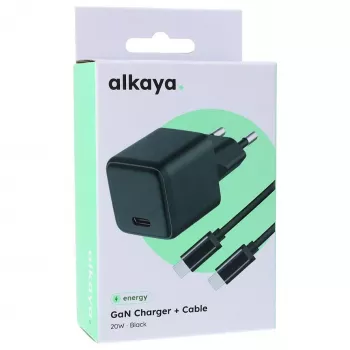 ALKAYA NEXUS Speed Flex Charger Set GaN Technology 20W Black