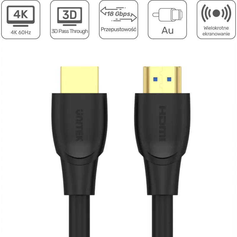 UNITEK HDMI 2.0 laidas 20m 4K 18Gbps juodas