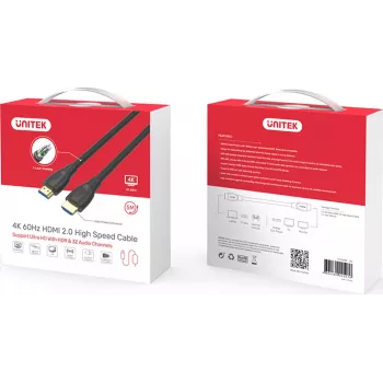 UNITEK HDMI 2.0 laidas 20m 4K 18Gbps juodas