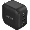 UNITEK GaN 66W 3-Port USB-C PD & QC 3.0 Charger Black