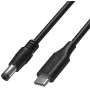 UNITEK 65W USB-C į DC 5,5 mm nešiojamojo kompiuterio maitinimo laidas 1,5 m juodas