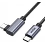 UNITEK USB-C į USB-C laidas 90° kampu PD 100W 5m juodas