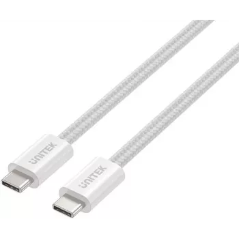 UNITEK Magnetic Braided USB-C to USB-C Cable 100W PD 1m White
