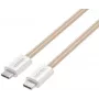UNITEK Magnetically Coiled Braided USB-C to USB-C Cable 100W PD 1m Beige