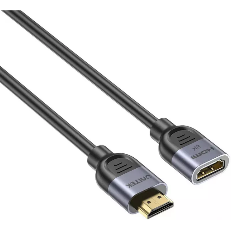 UNITEK HDMI ilginimo kabelis 1m, HDMI 2.1, 8K@60Hz, 48Gbps, juodas