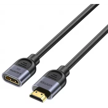 UNITEK HDMI ilginimo kabelis 1m, HDMI 2.1, 8K@60Hz, 48Gbps, juodas