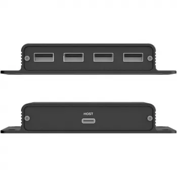 UNITEK USB-C į 4x USB-A prailgintuvas per Ethernet, iki 150 m, 480 Mbps, juodas
