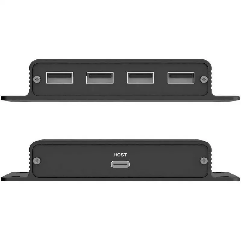 UNITEK USB-C į 4x USB-A prailgintuvas per Ethernet, iki 150 m, 480 Mbps, juodas