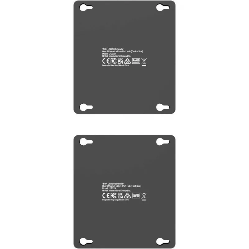 UNITEK USB-C į 4x USB-A prailgintuvas per Ethernet, iki 150 m, 480 Mbps, juodas