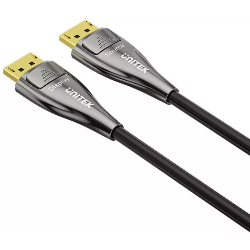 UNITEK 30m Active Optical DisplayPort 2.1 Cable 8K 60Hz Black