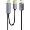 UNITEK HDMI į DisplayPort 4K laidas su USB-A maitinimu, 1,8 m, juodas