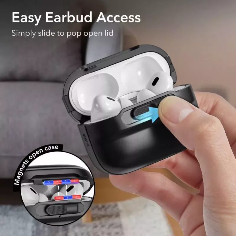 ESR Pulse HaloLock MagSafe dėklas, skirtas Apple AirPods Pro 1/2, juodas