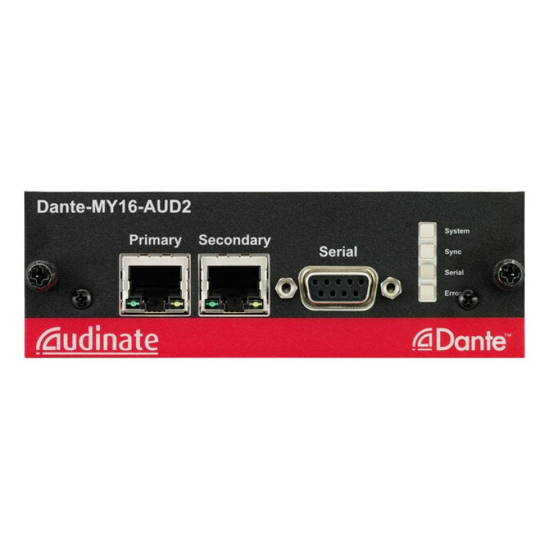 Yamaha Dante-MY16-AUD2 - Dante sąsajos kortelė, 16 kanalų skaitmeninis įėjimas/išėjimas, 2x RJ-45, 24 bitai