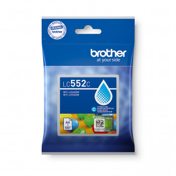 Brother LC-552C Cyan Ink Cartridge (Standard Yield, 500 Pages)