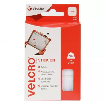 VELCRO ONE-WRAP kabelio raištis, baltas, 25 mm x 200 mm, 24 vnt., daugkartinis, lipnus ir kilpinis