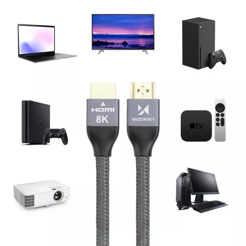 Wozinsky USB-C į USB-A laidas 1 m sidabrinis pintas nailonas