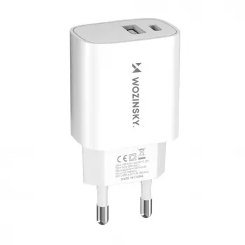 Wozinsky WGWCW 20W USB-A USB-C sieninis įkroviklis - baltas