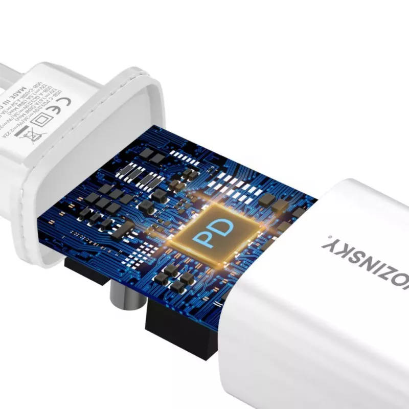 Wozinsky WGWCW 20W USB-A USB-C sieninis įkroviklis - baltas